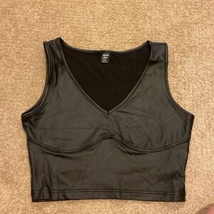 Leather crop top
